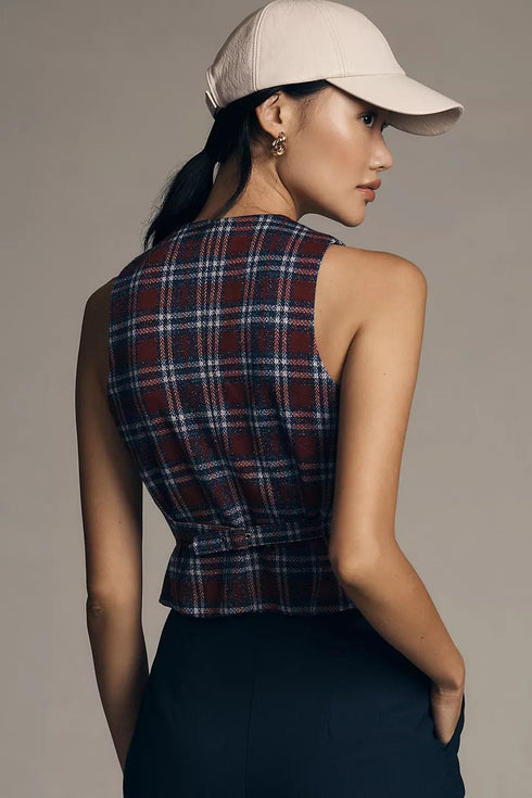 Button-Front Vest - Navy